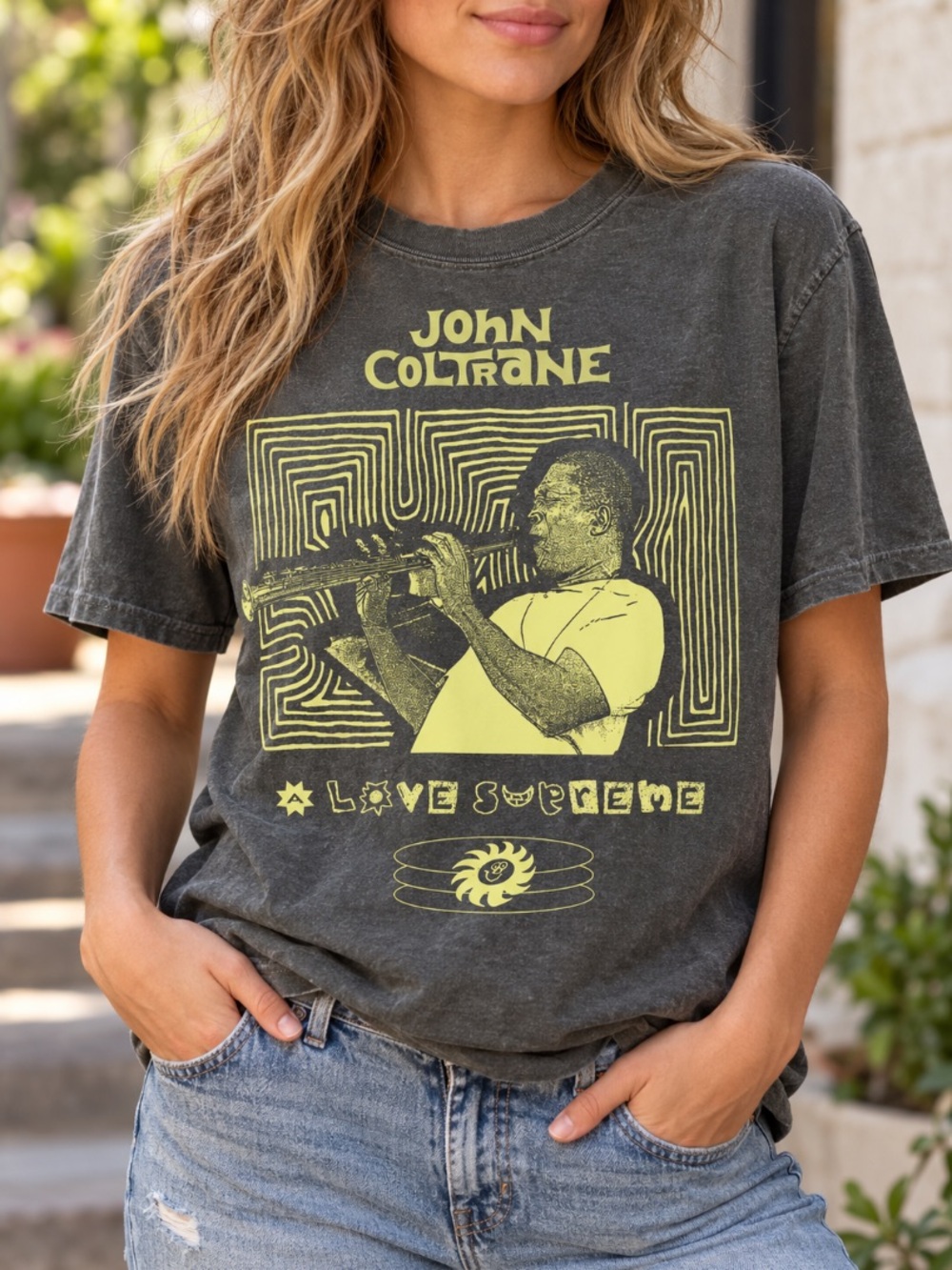 John Coltrane A Love Supreme Shirt Jazz Graphic Tee Comfort Colors Pepper